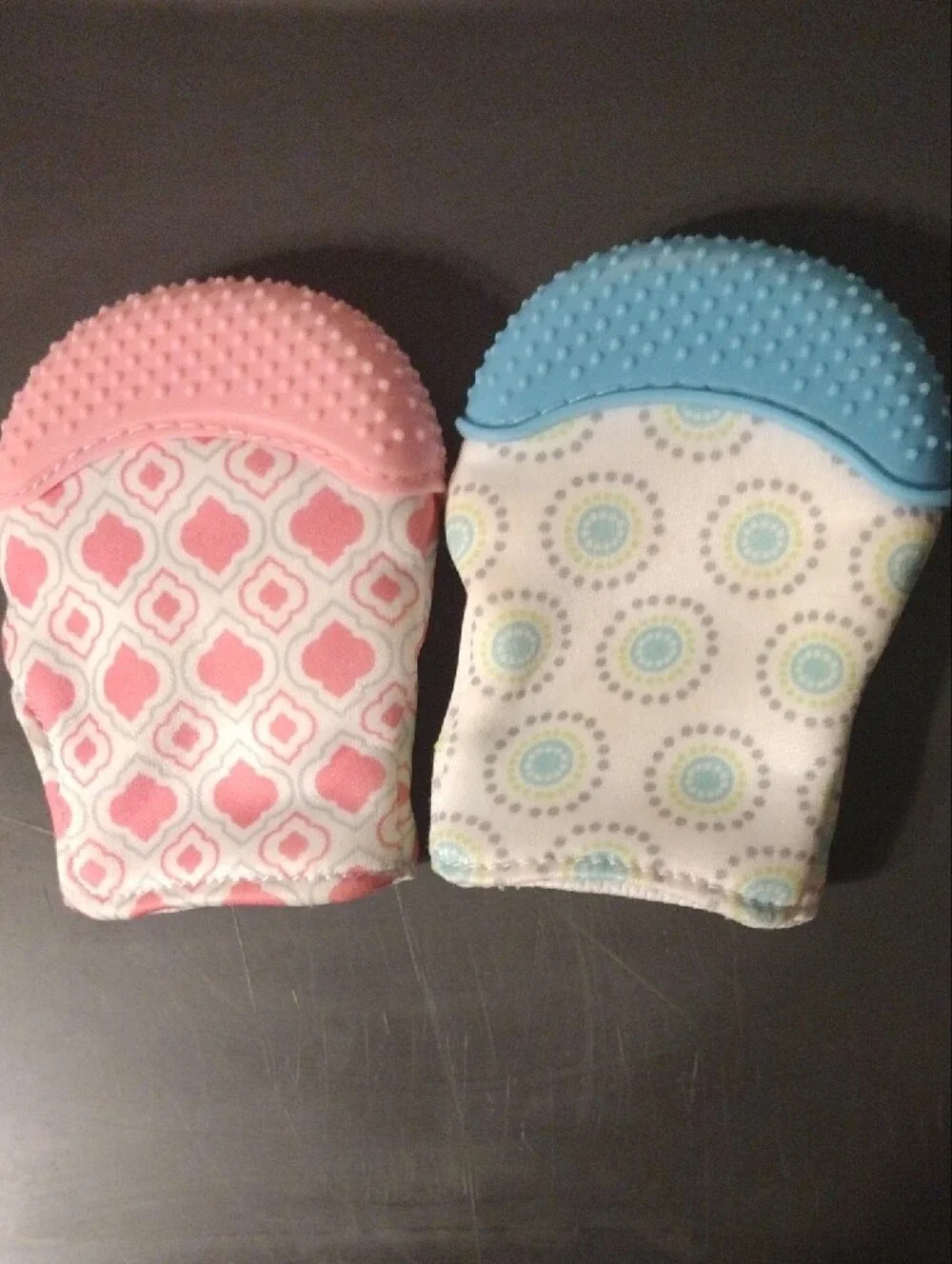 Baby Teething Mittens - Pink & Blue